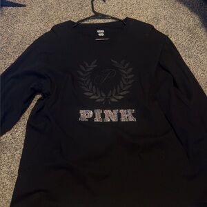 PINK Victoria's Secret Black Embellished Tee